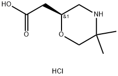(S)-5,5-ジメチル-2-モルホリン酢酸 化学構造式