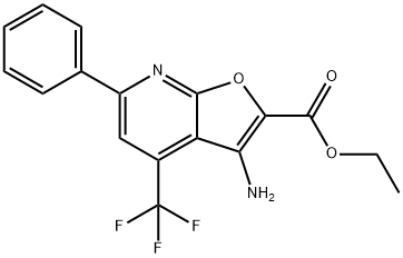 ETHYL 3-AMINO-4-(TRIFLUOROMETHYL)-6-PHENYLFURO[2,3-B]PYRIDINE-2-CARBOXYLATE Struktur