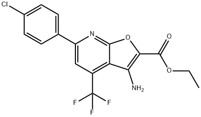 ETHYL 3-AMINO-6-(4-CHLOROPHENYL)-4-(TRIFLUOROMETHYL)FURO[2,3-B]PYRIDINE-2-CARBOXYLATE Structure
