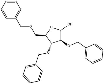 2,3,5-TRI-O-BENZYL-D-ARABINOFURANOSE, 160549-10-0, 结构式