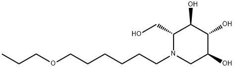 N-(7-Oxadecyl)deoxynojirimycin, 160632-05-3, 结构式