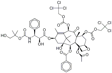 N-Des-t-boc-N-2-(1-hydroxy-2-methyl)propyloxycarbonxyl-7,10-O-bis{[(2,2,2-trichloroethyl)oxy]carbonyl} Docetaxel Structure