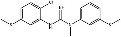 CNS-5161,N'-(2-CHLORO-5-METHYLSULFANYL-PHENYL)-N-METHYL-N-(3-METHYLSULFANYL-PHENYL)-GUANIDINE Structure