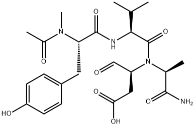 N-acetyl-N-methyl-L-tyrosyl-L-valyl-N-[(1S)-2-carboxy-1-formylethyl]-L-Alaninamide 化学構造式