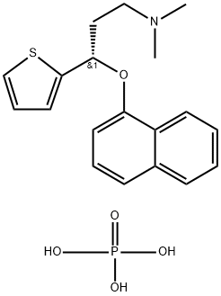 (S)-N,N-DIMETHYL-[3-(2-THIENYL)-3-(1-NAPHTHYLOXY)PROPYL]AMINE--PHOSPHORIC ACID (1:1) 化学構造式
