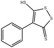 5-メルカプト-4-フェニル-3H-1,2-ジチオール-3-チオン 化学構造式