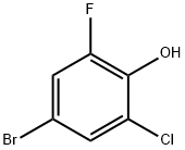 4-ブロモ-2-クロロ-6-フルオロフェノール 化学構造式