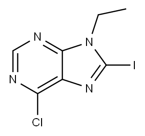 6-chloro-9-ethyl-8-iodo-9H-purine Structure