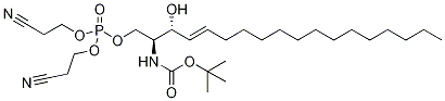 Bis(2-cyanoethyl)-1-(N-tert-butyloxycarbonyl)-D-erythro-D-sphingosine-1-phosphate, 161090-79-5, 结构式