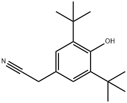 (3,5-ジ-T-ブチル-4-ヒドロキシフェニル)アセトニトリル 化学構造式