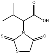 3-Methyl-2-(4-oxo-2-thioxo-3-thiazolidinyl)butyric acid, 95% 化学構造式