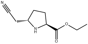 L-Proline, 5-(cyanomethyl)-, ethyl ester, trans- (9CI) Structure