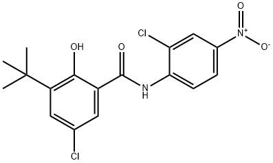 5-chloro-3-tert-butyl-2'-chloro-4'-nitrosalicylanilide Struktur