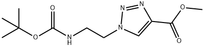 methyl 1-(2-((tert-butoxycarbonyl)amino)ethyl)-1H-1,2,3-triazole-4-carboxylate Struktur