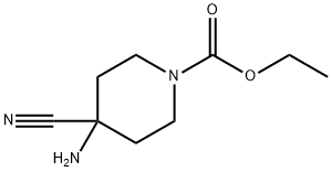 1-Piperidinecarboxylicacid,4-amino-4-cyano-,ethylester(9CI) Struktur