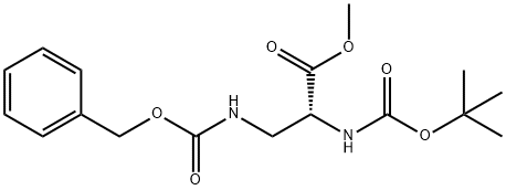 D-Alanine, N-[(1,1-diMethylethoxy)carbonyl]-3-[[(phenylMethoxy)carbonyl]aMino]-, Methyl ester Structure