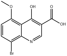 4-ヒドロキシ-5-メトキシ-8-ブロモキノリン-3-カルボン酸 化学構造式