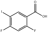 2,4-ジフルオロ-5-ヨード安息香酸 化学構造式