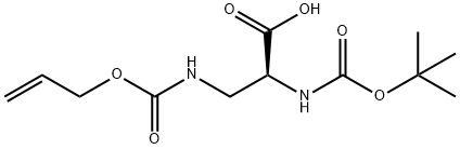 N-叔丁氧羰基-3-烯丙氧羰基氨基-L-丙氨酸 结构式