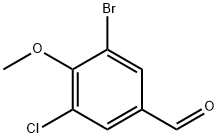 3-ブロモ-5-クロロ-4-メトキシベンズアルデヒド 化学構造式