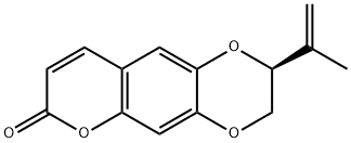 (S)-2,3-ジヒドロ-2-(1-メチルエテニル)-7H-ピラノ[2,3-g]-1,4-ベンゾジオキシン-7-オン 化学構造式