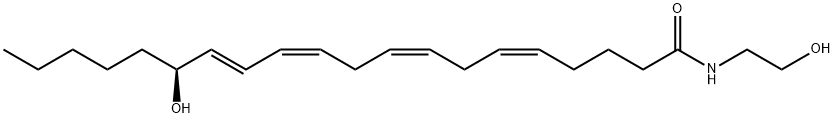 (5Z,8Z,11Z,13E,15S)-15-ヒドロキシ-N-(2-ヒドロキシエチル)イコサ-5,8,11,13-テトラエンアミド 化学構造式