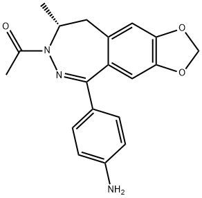 (8R)-7-乙酰基-5-(4-氨基苯基)-8,9-二氢-8-甲基-7H-1,3-二氧杂环戊烯并[4,5-H][2,3]苯并二氮杂卓 结构式