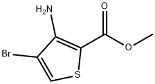 3-アミノ-4-ブロモチオフェン-2-カルボン酸メチル 化学構造式