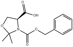 (R)-3-((BENZYLOXY)CARBONYL)-2,2-DIMETHYLOXAZOLIDINE-4-CARBOXYLIC ACID Structure