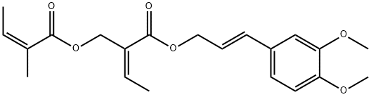 [(E)-3-(3,4-dimethoxyphenyl)prop-2-enyl] (Z)-2-[[(E)-2-methylbut-2-eno yl]oxymethyl]but-2-enoate Struktur