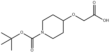 N-BOC-4-カルボキシメトキシピペリジン 化学構造式