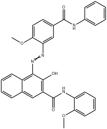 3-hydroxy-4-[[2-methoxy-5-(phenylcarbamoyl)phenyl]azo]-2-naphth-o-anisidide  Structure
