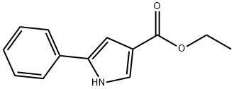 5-フェニル-1H-ピロール-3-カルボン酸エチル 化学構造式