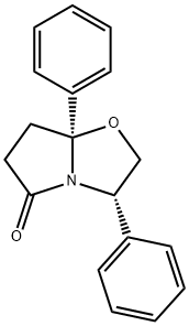 (3S-CIS)-(+)-TETRAHYDRO-3,7A-DIPHENYLPYRROLO[2,1-B]OXAZOL-5(6H)-ONE Structure