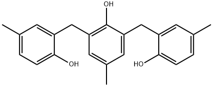 2,6-ビス[(2-ヒドロキシ-5-メチルフェニル)メチル]-4-メチルフェノール 化学構造式