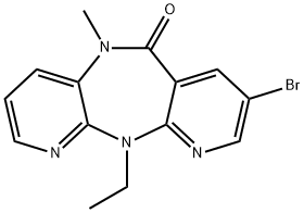 6H-Dipyrido[3,2-b:2',3'-e][1,4]diazepin-6-one,8-bromo-11-ethyl-5,11-dihydro-5-methyl- Struktur