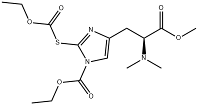 1-(Ethoxycarbonyl)-2-[(ethoxycarbonyl)thio]-N,N-diMethyl-L-histidine Methyl Ester Struktur