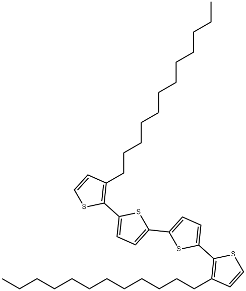 3,3″′-ジドデシル-2,2′:5′,2″:5″,2″′-クアテルチオフェン 化学構造式