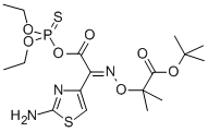 Diethyl thiophosphoryl-(Z)-2-(2-aminothiazol-4-yl)-2-(tert-butoxycarbonyl)isopropoxyiminoacetate Struktur