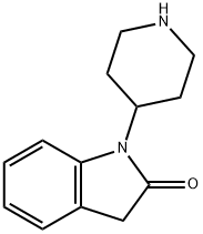 1,3-二氢-1-(-4-哌啶基)(2H)吲哚-2-酮, 16223-25-9, 结构式