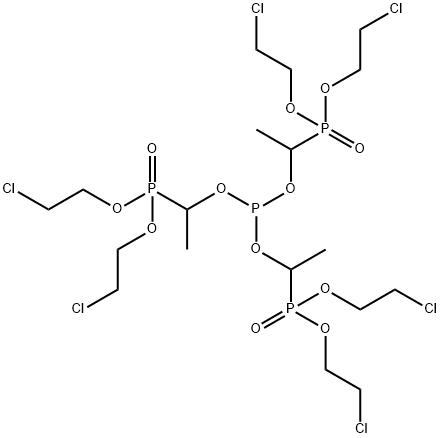 Phosphorous acid tris[1-[bis(2-chloroethoxy)phosphinyl]ethyl] ester Structure