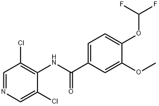 3-甲氧基-N-(3,5-氯-4-吡啶基) -4-二氟甲氧基苯甲酰胺, 162401-29-8, 结构式