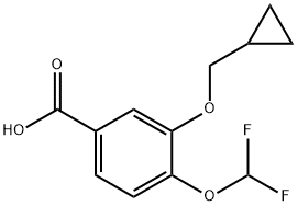 3-Cyclopropylmethoxy-4-difluoromethoxy-benzoic acid Struktur