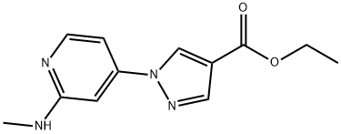 ethyl 1-(2-(methylamino)pyridin-4-yl)-1H-pyrazole-4-carboxylate Struktur
