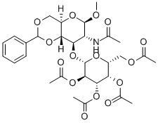 Methyl2-acetamido-3-O-(2,3,4,6-tetra-O-acetyl-b-D-galactopyranosyl)-4,6-O-benzylidene-2-deoxy-b-D-glucopyranoside Structure