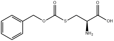 (S)-2-アミノ-3-[(ベンジルカルボニル)チオ]プロパン酸 化学構造式