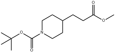 N-BOC-4-ピペリジンプロピオン酸メチル 化学構造式