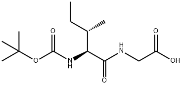 N-[N-(tert-ブトキシカルボニル)-L-イソロイシル]グリシン 化学構造式