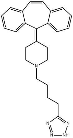 1-[4-(1H-テトラゾール-5-イル)ブチル]-4-(5H-ジベンゾ[a,d]シクロヘプテン-5-イリデン)ピペリジン 化学構造式