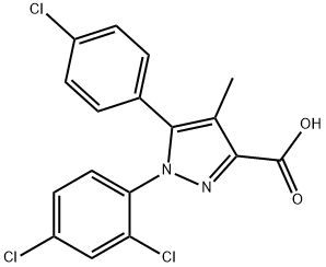 5-(4-Chlorophenyl)-1-(2,4-dichlorophenyl)-4-methylpyrazole-3-carboxylic acid Structure